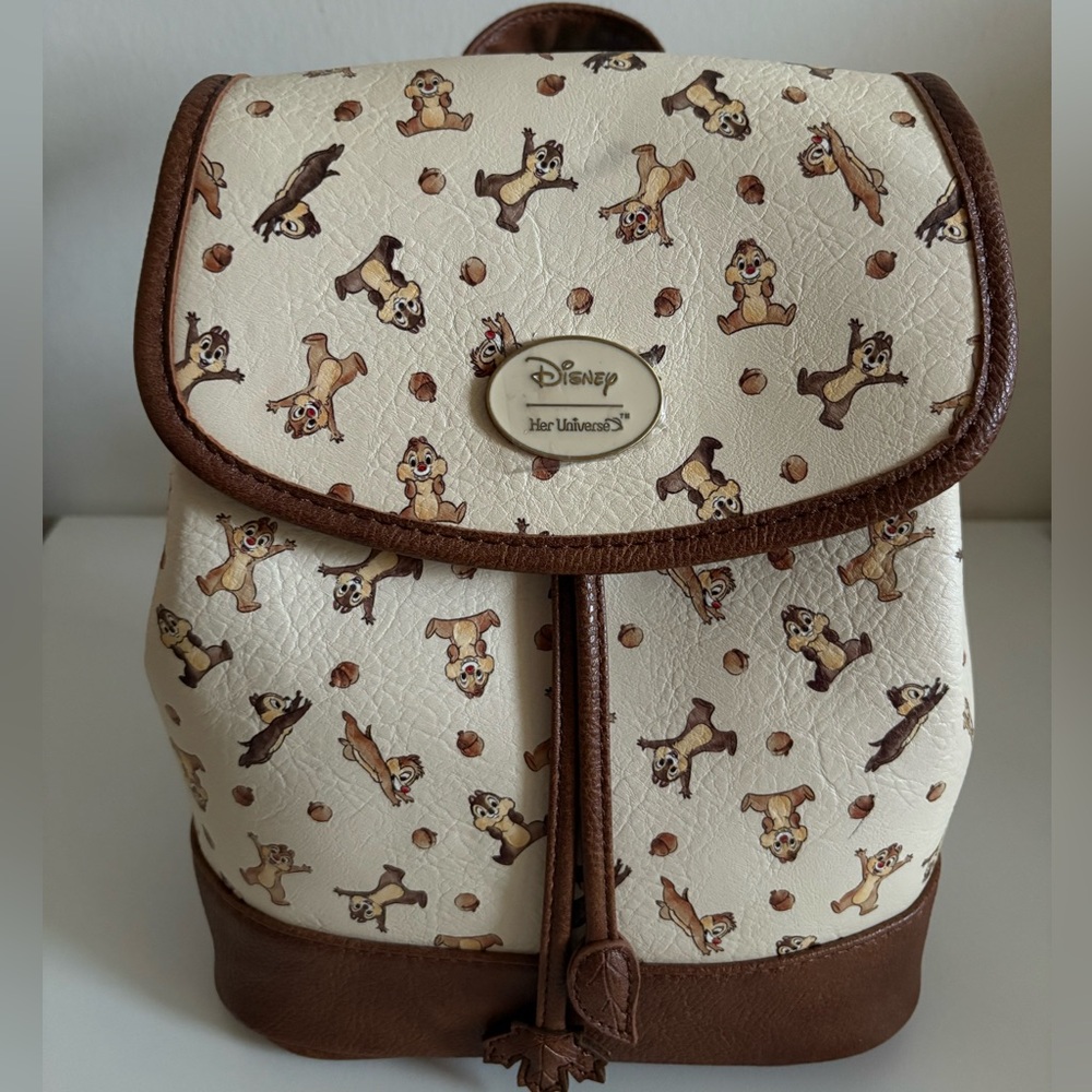 🤎LOUNGEFLY- Disney Her Universe Chip N Dale Slouch Mini Backpack